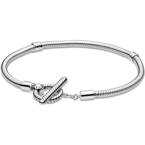 Pandora Moments T-Bar Snake Chain 925 Sterling Silver Charm Bracelet