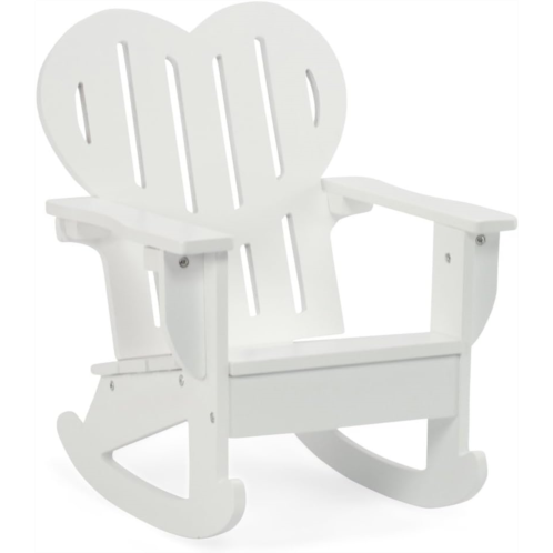 Emily Rose 18-Inch Doll Furniture Accessory -18 Doll White Adirondack Indoor/Outdoor Rocking Chair - fits 14-18 inch Dolls