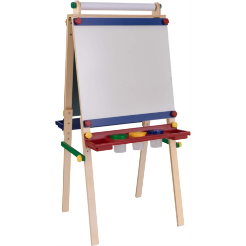 KidKraft Double-Sided Wooden Artist Easel with Paper Roll, Childrens Furniture - Primary, Gift for Ages 3+