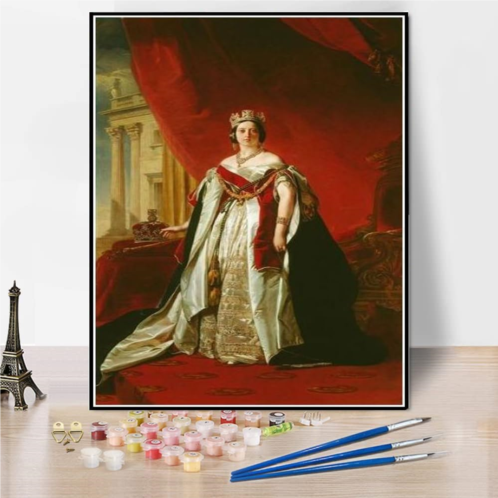 Hhydzq Paint by Numbers for Adult Kits Portrait of Victoria of The United Kingdom Painting by Franz Xaver Winterhalter Arts Craft for Home Wall Decor