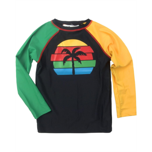 Appaman Kids Ziggy Marley Long Sleeve Color-Block Palm Rashguard (Toddler/Little Kids/Big Kids)
