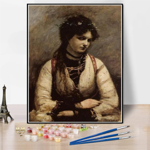 Hhydzq DIY Painting Kits for Adults?Mademoiselle De Foudras Painting by Camille Corot Arts Craft for Home Wall Decor