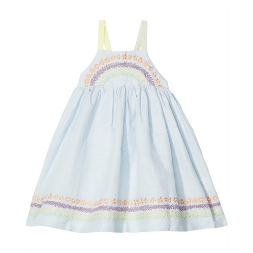 Stella McCartney Kids Linen Cotton Dress with Flower Line Embro (Toddler/Little Kids/Big Kids)