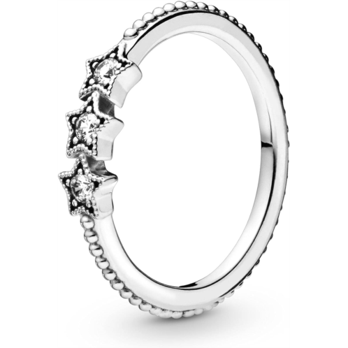 Pandora Celestial Stars Ring - Sterling Silver Ring for Women - Layering or Stackable Ring - Sterling Silver with Clear Cubic Zirconia - Size 6, No Gift Box