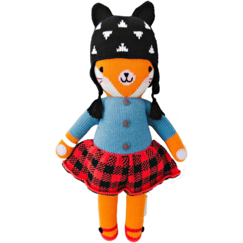 cuddle + kind Sadie The Fox Little 13 Hand-Knit Doll - 1 Doll = 10 Meals, Fair Trade, Heirloom Quality, Handcrafted in Peru, 100% Cotton Yarn