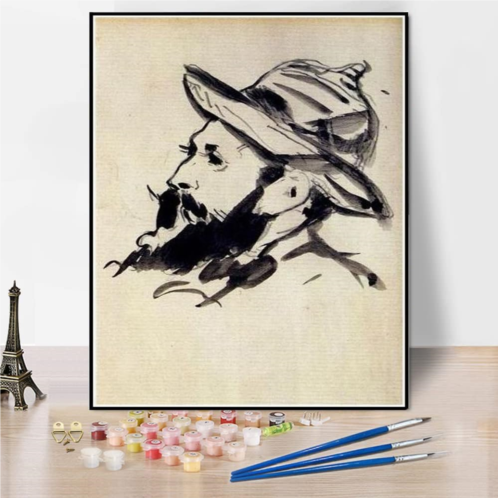 Hhydzq Paint by Numbers Kits for Adults and Kids Head of A Man Claude Monet Painting by Edouard Manet Arts Craft for Home Wall Decor