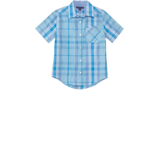 Tommy Hilfiger Kids Short Sleeve Blue Skies Plaid Shirt (Big Kids)