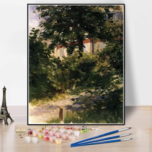 Hhydzq DIY Painting Kits for Adults?A Corner of The Garden in Rueil Painting by Edouard Manet Arts Craft for Home Wall Decor