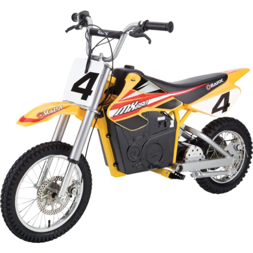 Razor MX650 Dirt Rocket Off-Road Motocross Bike ? 36V Electric Ride-On, Up to 17 mph, Dual Suspension, Hand-Operated Dual Brakes, Twist Grip Throttle, Authentic Bike Geometry