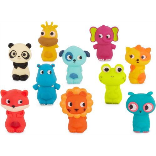B. toys B. - 10 Finger Puppets - Animal Finger Puppets - Fox, Panda, Hippo, Giraffe, Dog - Lion, Cat, Frog, Elephant, Owl - 10 Months + - Pinky Pals Crew