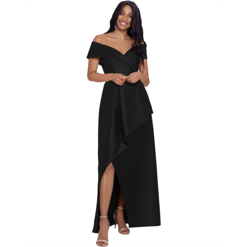 XSCAPE Acadia High-Low Off-the-Shoulder Ballgown