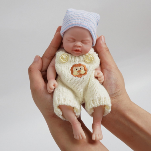 Mire & Mire Reborn Baby Doll 7 Inch Silicone Doll Girl Mini Realistic Newborn Baby Dolls Silicone Full Body Stress