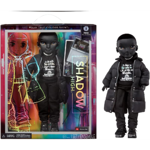 Rainbow High Shadow High Rexx McQueen- Black Color Fashion Doll. Fashionable Outfit & 10+ Colorful Play Accessories. Great Gift for Kids 4-12 Years Old & Collectors