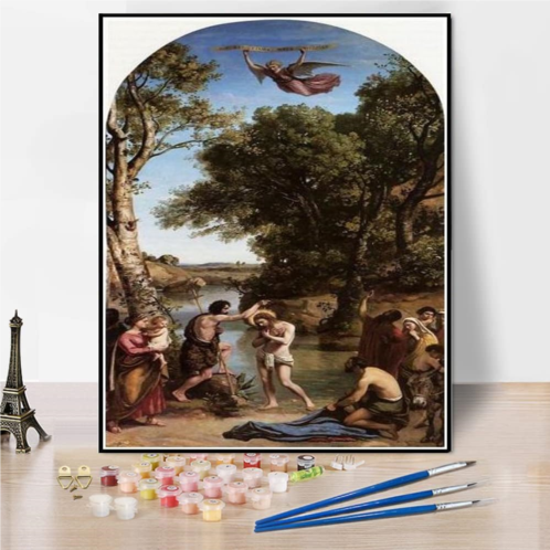 Hhydzq DIY Painting Kits for Adults The Baptism of Christ Painting by Camille Corot Arts Craft for Home Wall Decor
