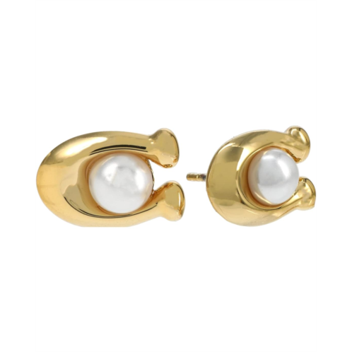 COACH Pearl C Stud Earrings