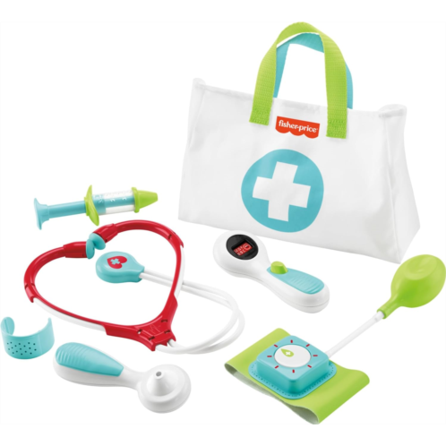 Fisher-Price Preschool Pretend Play Medical Kit 7-Piece Doctor Bag Dress Up Toys for Kids Ages 3+ Years
