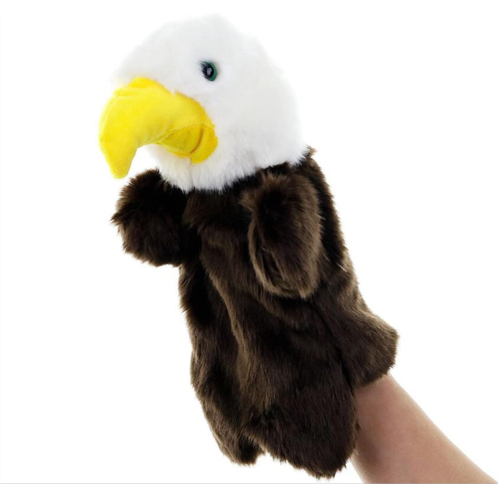 ZUXUCUVU Plush Eagle Hand Puppets Stuffed Animals Toys for Imaginative Pretend Play Storytelling Gifts for Kids Boys Girls