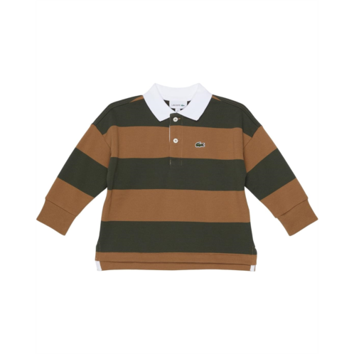 Lacoste Kids Long Sleeve Striped Color-Block Polo Shirt (Toddler/Little Kids/Big Kids)