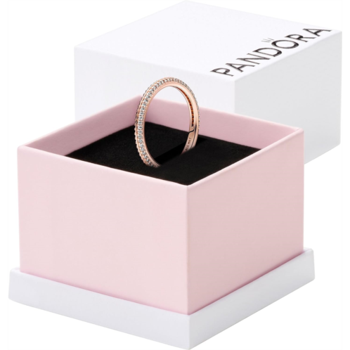 Pandora ME Pave Ring - Rose Gold Ring for Women - Layering or Stackable Ring - Gift for Her - 14k Rose Gold-Plated with Cubic Zirconia - With Gift Box