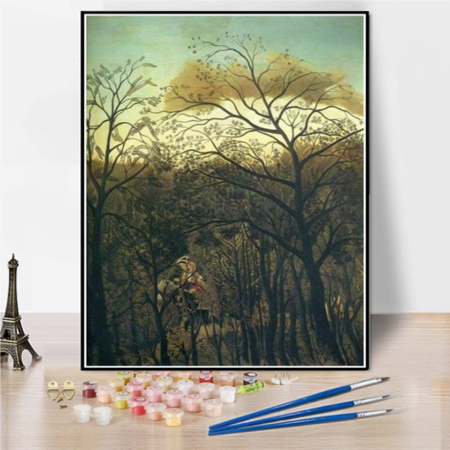 Hhydzq Paint by Numbers for Adult Rendez Vous in The Forest Painting by Henri Rousseau Arts Craft for Home Wall Decor