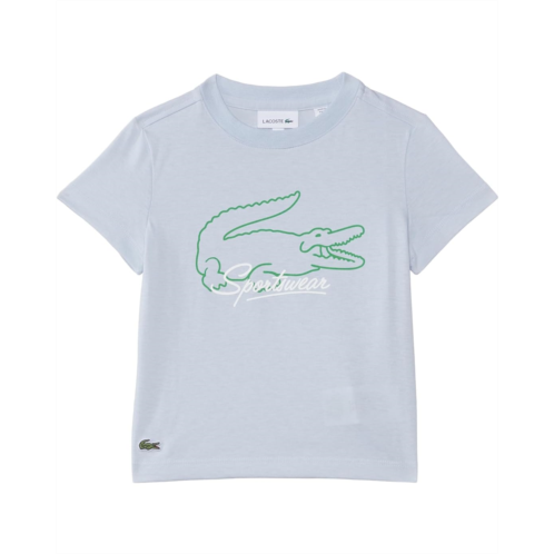 Lacoste Kids Short Sleeve Crew Neck Large Graphic Tee Shirt (Little Kid/Toddler/Big Kid)