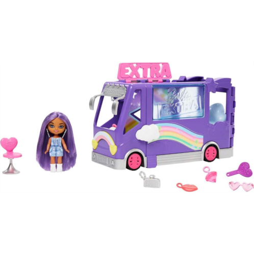 Barbie Sets, Barbie Extra Mini Minis Vehicle Playset with Doll, Expandable Tour Bus, Clothes and Accessories