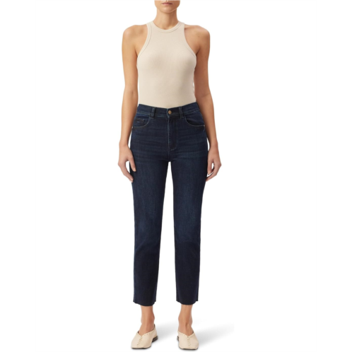 DL1961 Patti Straight High-Rise Vintage Ankle Jeans in Mediterranean Sea