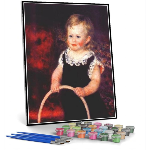 Hhydzq Paint by Numbers Kits for Adults and Kids Child with A Hoop Painting by Auguste Renoir Arts Craft for Home Wall Decor