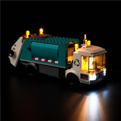 LocoLee LED Light Kit for Lego City Recycling Truck 60386 Toy Vehicle, DIY Creative Lighting Set Accessories Compatible with Lego 60386 Building Set (Lights Only, No Models)
