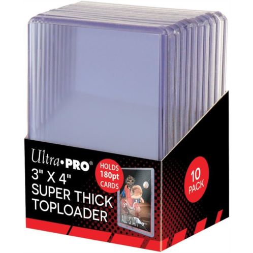 Ultra Pro 3 X 4 Super Thick 180PT Toploader, Polyvinyl Chloride, 10ct
