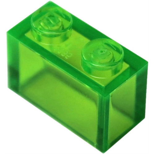 LEGO Parts and Pieces: Trans-Bright Green (Transparent Bright Green) 1x2 Brick x20