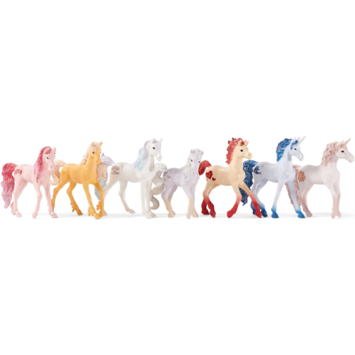 Schleich bayala 7-Piece Gemstone Collectible Unicorn Toy Set with 7 Unique and Collectible Toy Unicorns