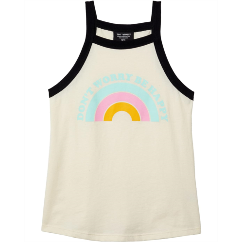 Tiny Whales Dont Worry Be Happy Rainbow Racer Tank (Toddler/Little Kids/Big Kids)