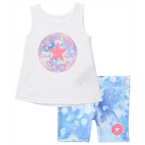 Converse Kids Floral Chuck Patch T-Shirt and Bike Shorts Set (Toddler)