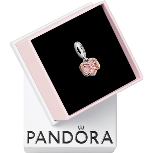 Pandora Sparkling Infinity Heart Dangle Charm Bracelet Charm Moments Bracelets - Stunning Womens Jewelry - Made Rose, Sterling Silver, Cubic Zirconia & Enamel, With Gift Box