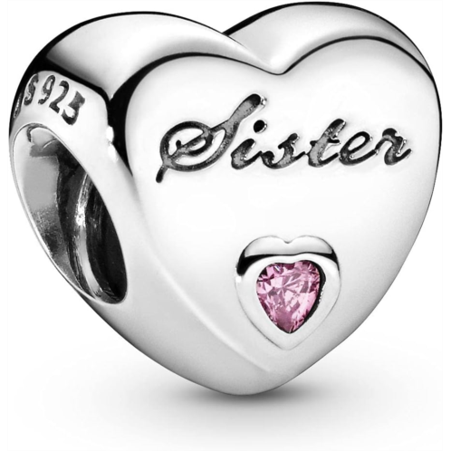 PANDORA Jewelry Sisters Love Cubic Zirconia Charm in Sterling Silver