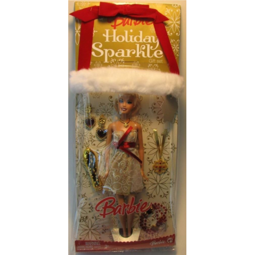 Holiday Sparkle Barbie Doll Giftset Blonde Gold&red