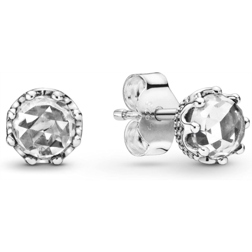 PANDORA Clear Sparkling Crown Stud Earrings - Great Gift for Her - Stunning Womens Earrings - Made with Sterling Silver and Cubic Zirconia