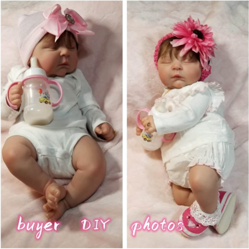 Pinky Reborn Pinky Lifelike Reborn Baby Dolls 20 inches Realistic Soft Vinyl Silicone Newborn Baby Dolls Rooted Hair Real Life Bebe Doll Toy Gift for Kids Age 3+