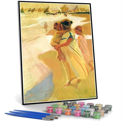 Hhydzq Paint by Numbers Kits for Adults and Kids After Bathing Valencia Painting by Joaquin Sorolla Arts Craft for Home Wall Decor