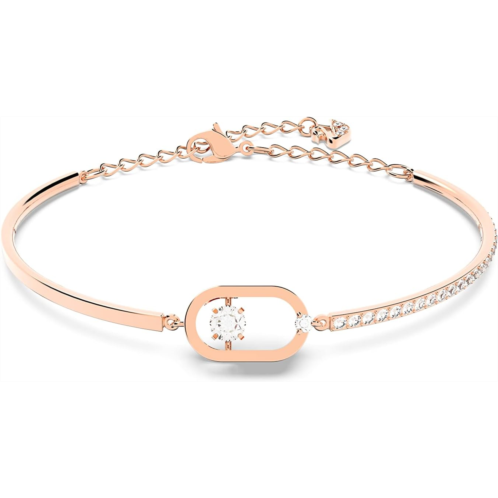 Swarovski Sparkling Dance North Bangle Bracelet with Clear Swarovski Crystals and Matching Pave on a Rose-Gold Tone Plated Setting