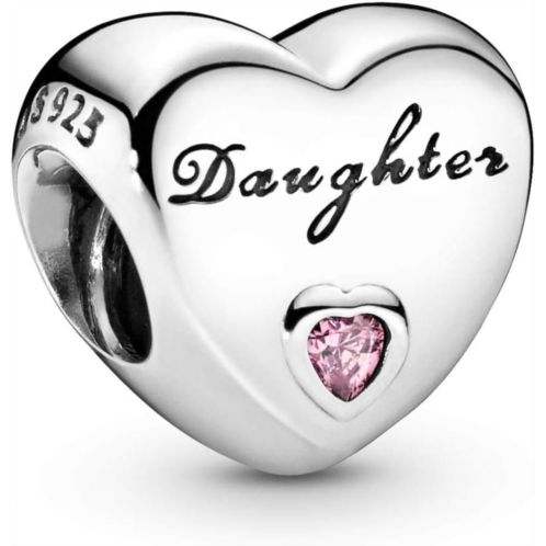 Pandora Jewelry Daughters Love Cubic Zirconia Charm in Sterling Silver, With Gift Box
