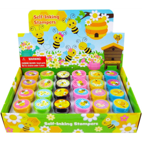 Tiny Mills 24 Pcs Bee Stampers for Kids, Bumble Bee Party Favors Baby Shower Favors Bee Party Supplies