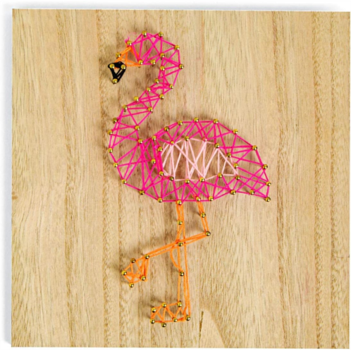 Fun Express DIY Flamingo String Art Kit (Includes Wood Base, Hardware and String) DIY Crafts for Kids and Adults