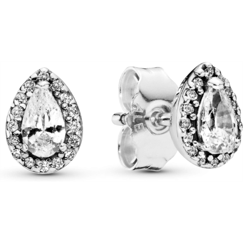 PANDORA Sparkling Teardrop Halo Stud Earrings - Timeless Earrings for Women - Great Gift for Her - Made with Sterling Silver & Cubic Zirconia