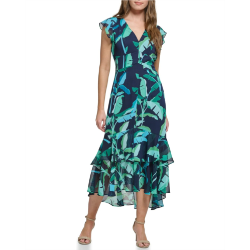 Tommy Hilfiger Leaf Print High-Low Dress