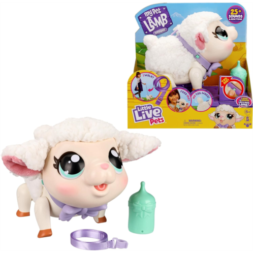 Little Live Pets - My Pet Lamb Soft and Wooly Interactive Toy Lamb That Walks, Dances 25+ Sounds & Reactions for Kids, Ages 5+