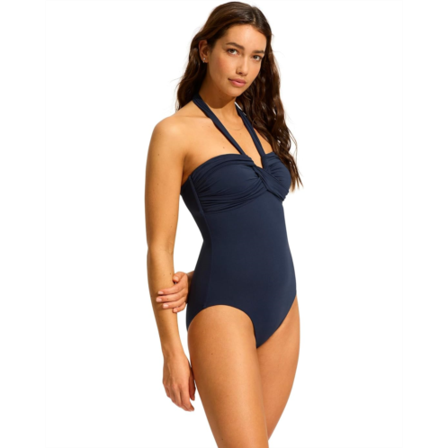 Seafolly Halter Plunge One-Piece Swimsuit