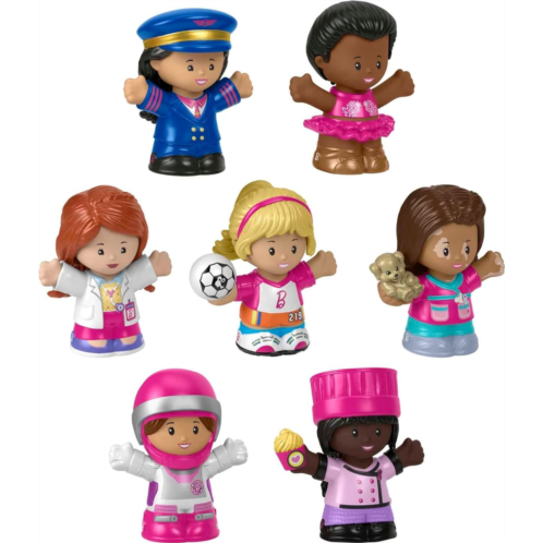 Fisher-Price Little People Barbie Toddler Toys,You Can Be Anything Figure Pack,7 Characters for Pretend Play Ages 18+ Months