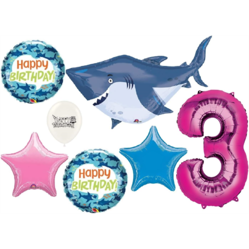 Ballooney  s Great White Shark Birthday Balloons 3rd Birthday Party Event Decorations Bouquet